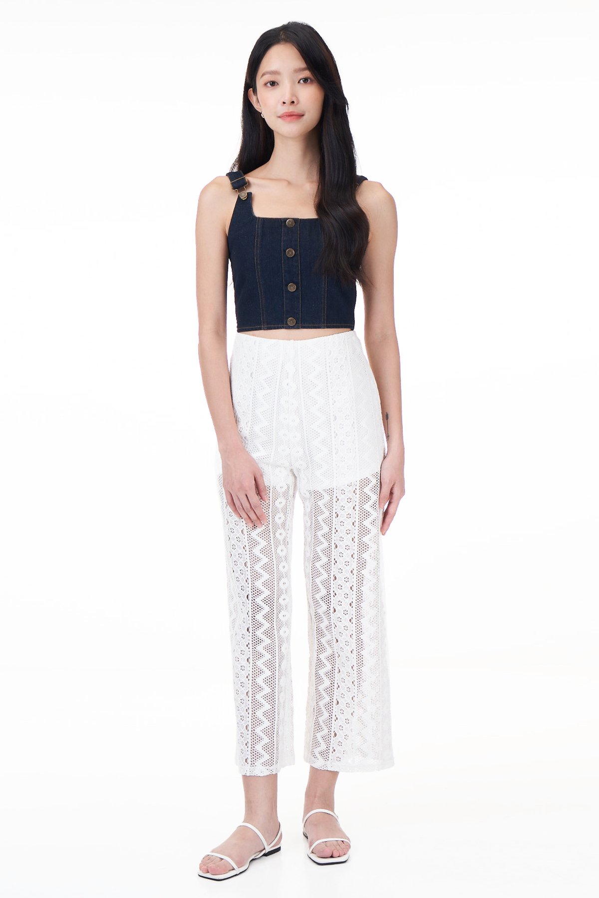 Rey Button Denim Top