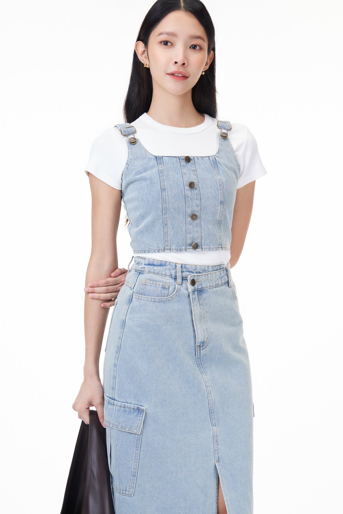 Rey Button Denim Top