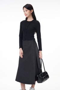 Liam Denim Overlap Skirt