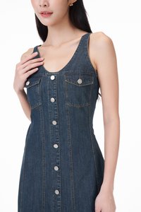 Anslie Button Denim Dress