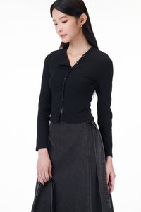 Bren Asymmetrical Button Top