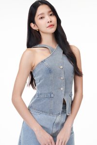 Cassan Denim Halter Top