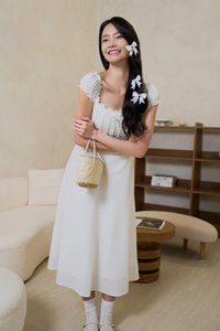 Brielle Padded Corset Linen Dress