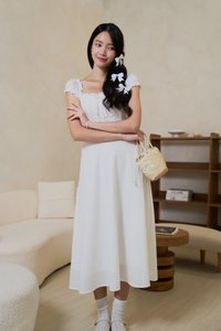 Brielle Padded Corset Linen Dress