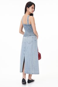 Rey Button Denim Skirt