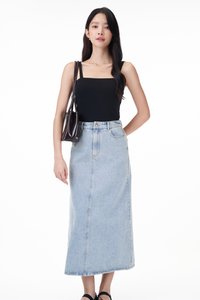 Rey Button Denim Skirt