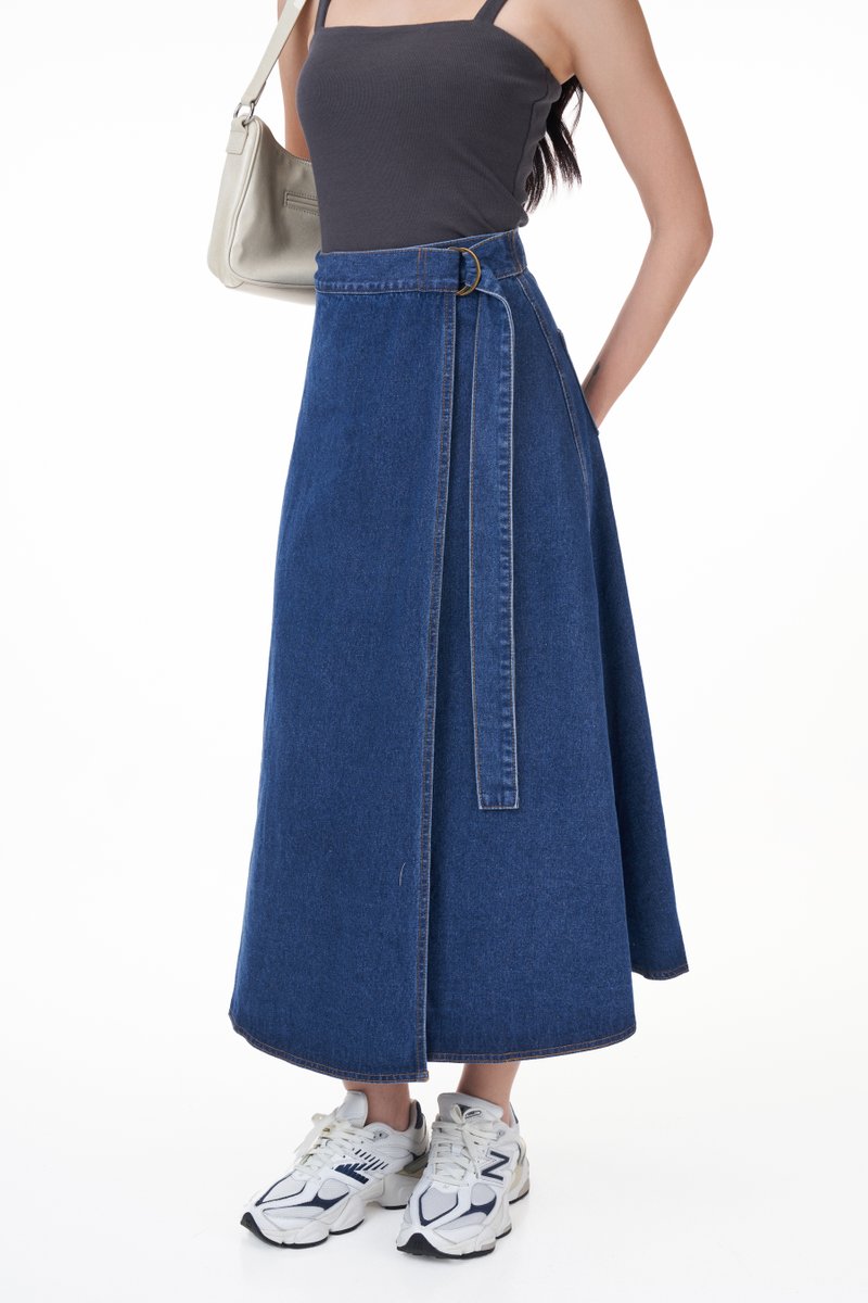 Liam Denim Overlap Skirt
