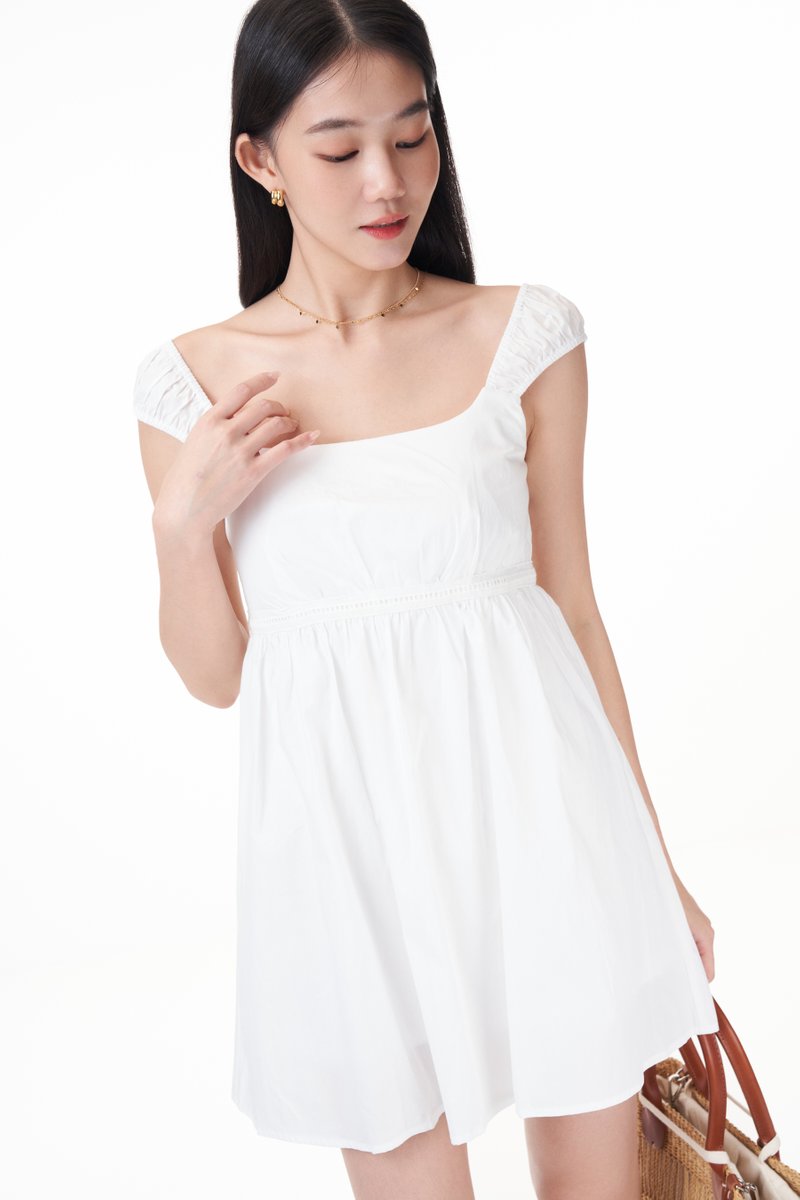 Macy Crochet Padded Dress Romper