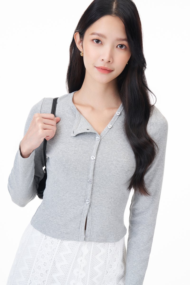 Bren Asymmetrical Button Top