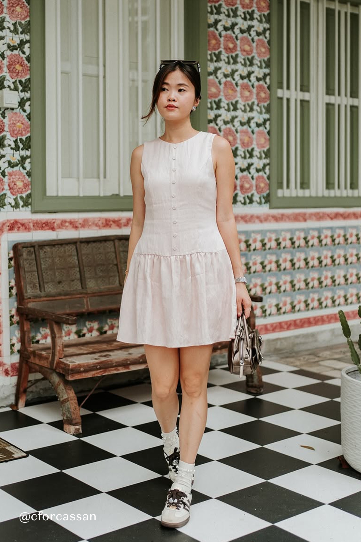 Louis Button Dress Romper