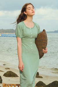 Trina Dress in Seafoam