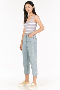 Brea Stripes Knitted Top in Lilac