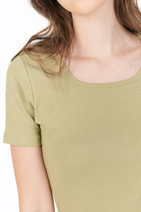 Levin Square Neck Top in Matcha