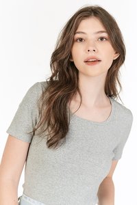 Levin Square Neck Top in Grey