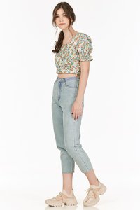 Endria Floral Top in Green