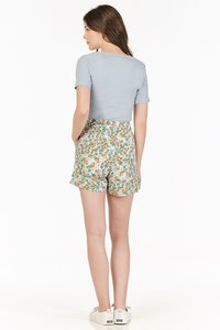 Endria Floral Shorts in Green