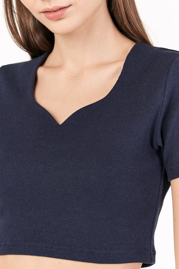 Tania Cropped Top in Navy