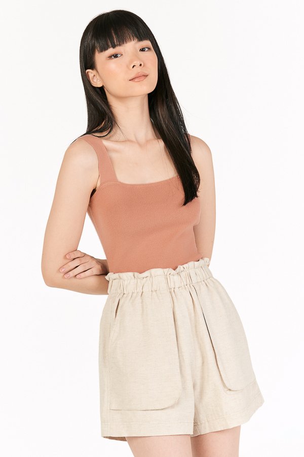Brea Knitted Top in Peach