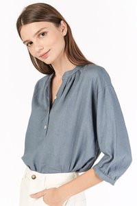 Carlos Buttoned Top in Periwinkle