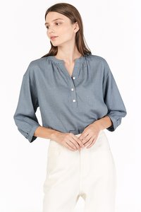 Carlos Buttoned Top in Periwinkle