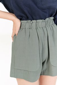 Cole Paperbag Shorts in Slate Blue