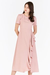 Alena Midi Dress in Pink