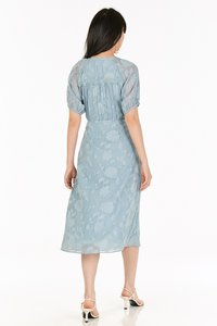 Hallie Midi Dress in Slate Blue