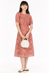 Hallie Midi Dress in Raspberry