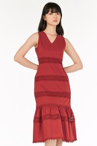 Luna Crochet Panel Midi Dress