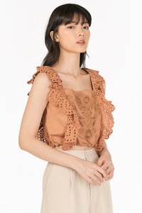 Odette Crochet Top in Rust