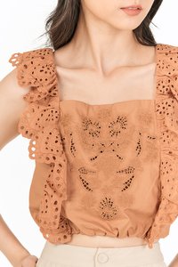 Odette Crochet Top in Rust