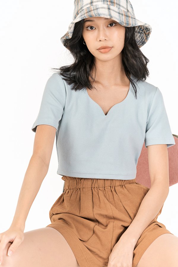 Tania Cropped Top in Sky