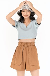 Tania Cropped Top in Sky