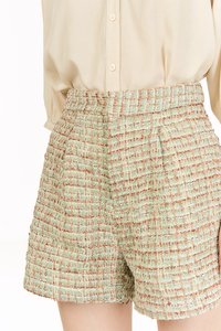 Kaelie Tweed Shorts in Green