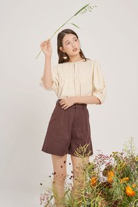 Frankie Linen Shorts in Chocolate