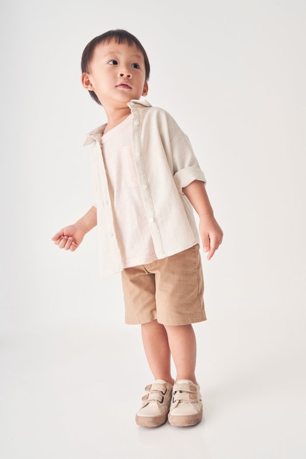 Kids' Cooper Linen Shirt in Moonbeam