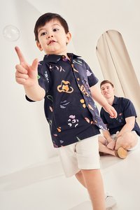 Kids' Glen Shirt in Days Together Navy Print