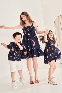 Kids' Glen Shirt in Days Together Navy Print