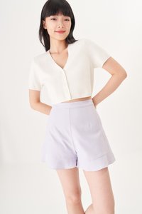 Renie Linen Shorts in Lilac