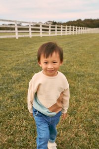 Kids' Julien Colourblock Pullover in Mocha