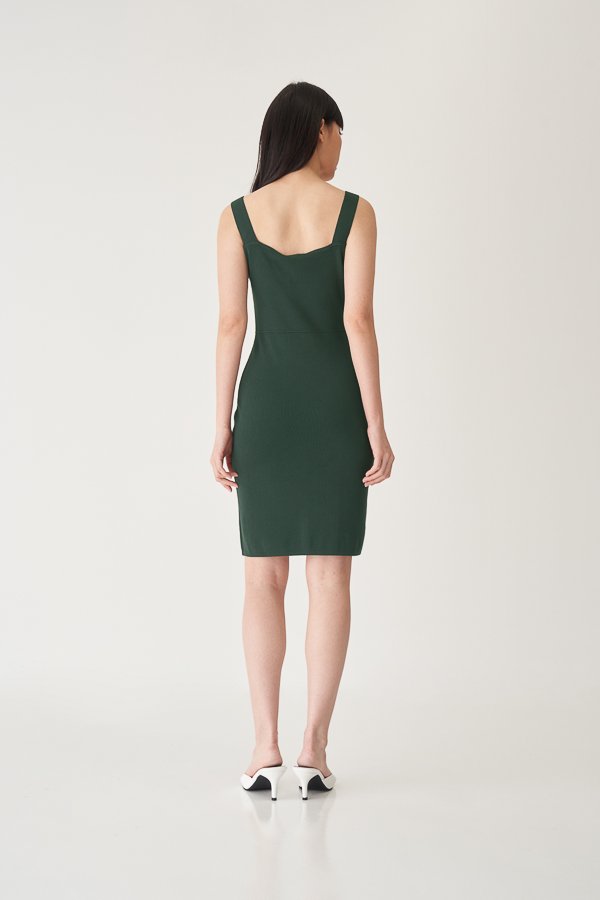 Esther Knitted Dress in Forest