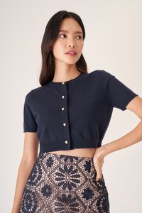 Della Knit Top in Navy