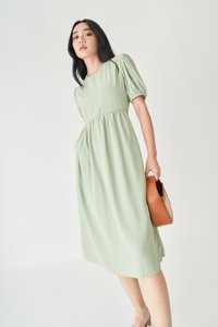 Florence Midi Dress in Apple Green