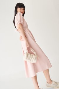 Florence Midi Dress in Light Pink