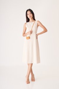 Iris Midi Dress in Ivory