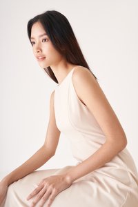 Iris Midi Dress in Ivory