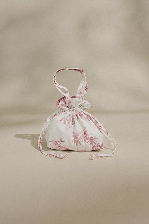 *Special* Drawstring Reversible Huat Bao Bao in Island Stories Pink Print