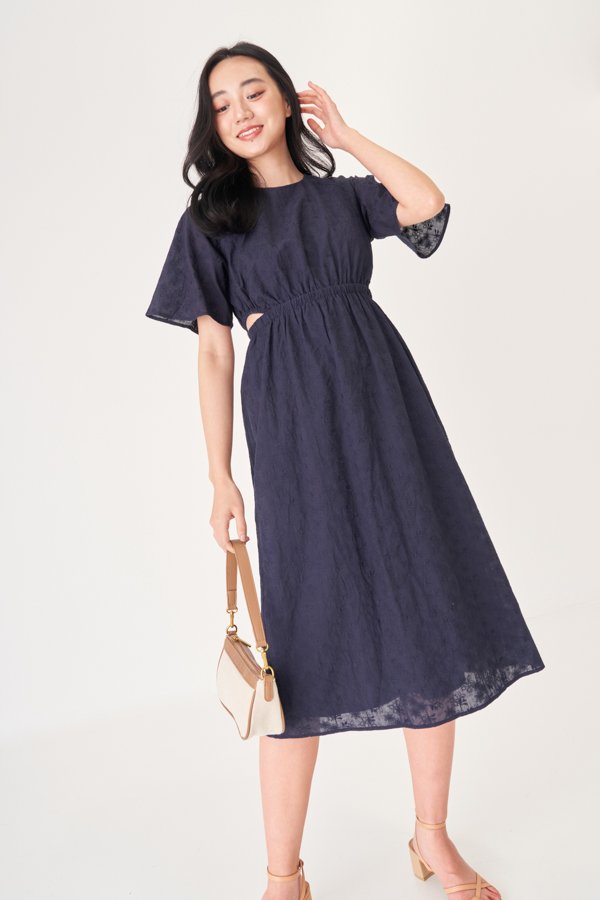 midi navy dress