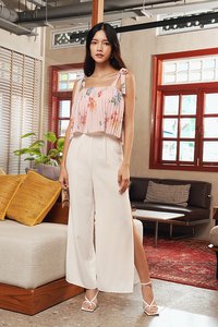 Layla Slit Pants in White