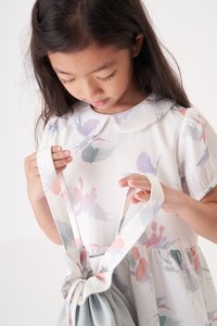 Kids' Erica Collared Dress in Reunion White Print